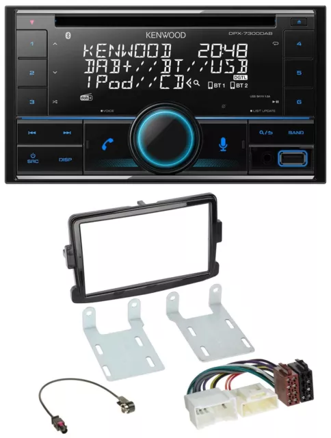 Kenwood CD 2DIN DAB USB MP3 Bluetooth Autoradio für Dacia Sandero Renault Traffi