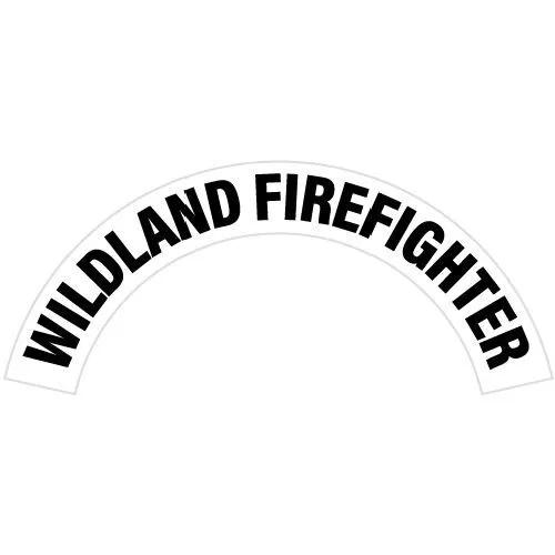 3x7 Inch Wildland Firefighter Crescent Rocker Rockers Reflective Sticker Decals