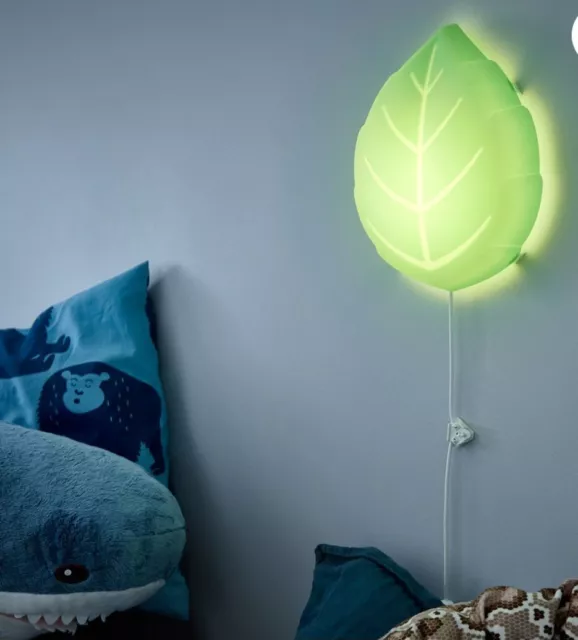 IKEA UPPLYST Green Leaf Wall Light Children’s Bedroom Nursery Decor BNWT