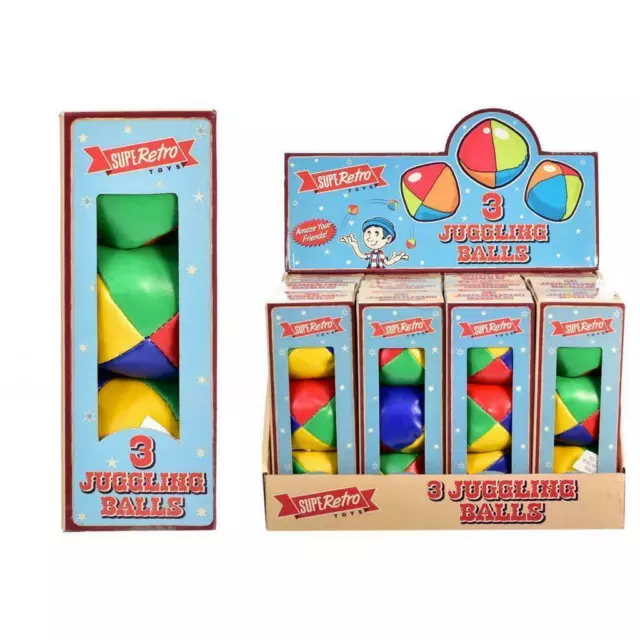 Juggling Balls Retro In Display Pack Of 3 Multi Coloured Design Ideal For Kids