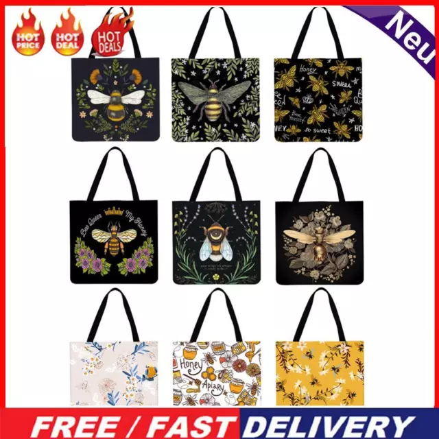 Bee Printed Shoulder Shopping Bag Casual Large Tote Handbag (40x40cm)