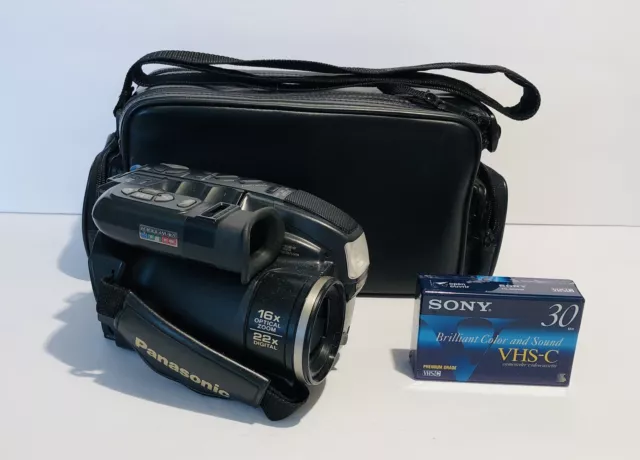 Panasonic PV-L757D VHS-C Camcorder With Case & New VHS-C Tape No Battery/Cables