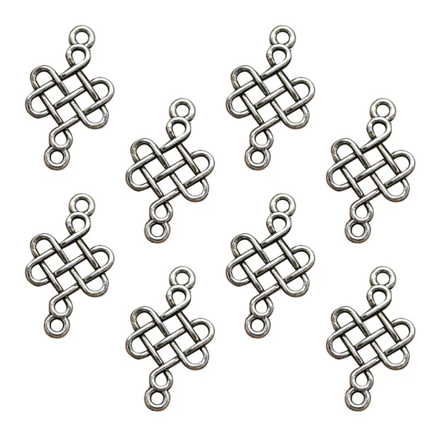 20 pièces alliage évider noeud chinois pendentif breloques bricolage