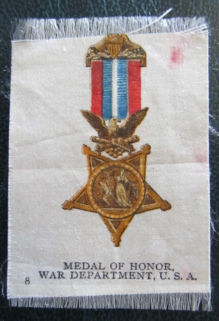ITC Cigarette Silks Card Ww1 era Medal of Honour USA