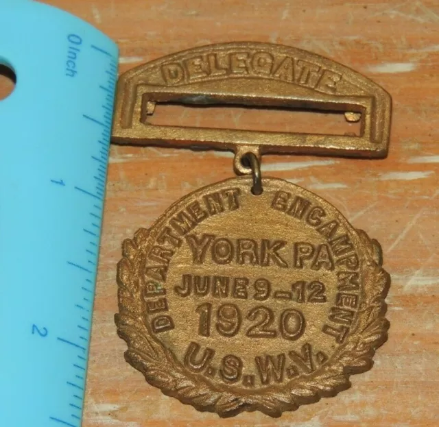 1920 Medal Department YORK PA U.S. USWV is United Spanish War Vets