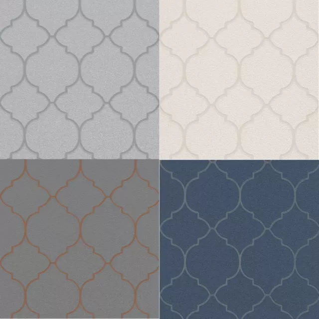 Erismann Geo Shimmering Trellis Glitter Textured Metallic Blown Vinyl Wallpaper