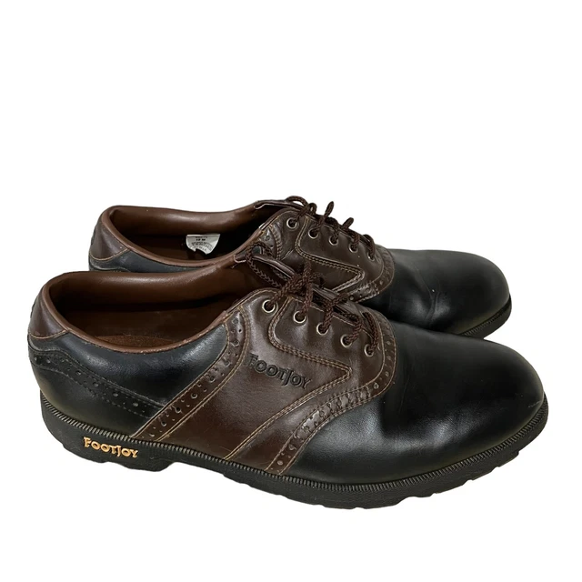 Footjoy Green Joys  Men's Golf Shoes Sz 12M Spikes Oxford Brown  45575