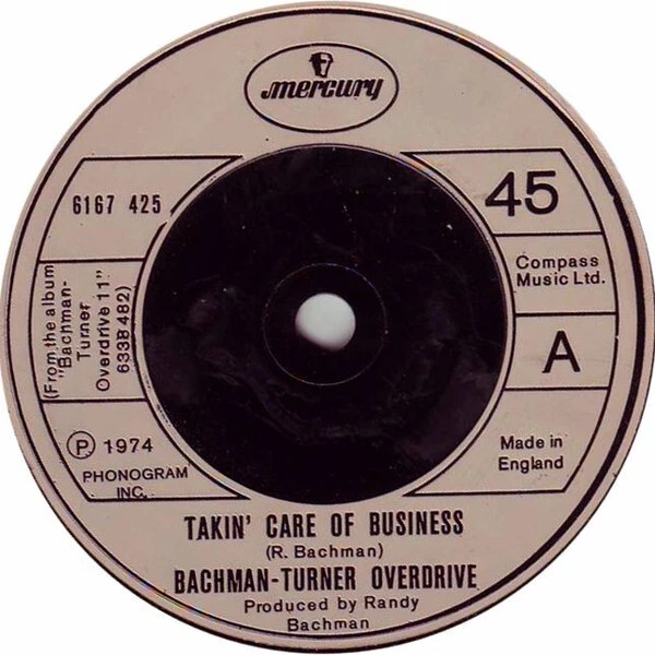 BACHMAN-TURNER OVERDRIVE - Takin' Care Of Business, 7" (Vinyle) EUR 18,36 - PicClick FR