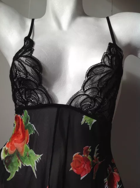 MARVEL BY LA PERLA  Babydoll mit Rosenmotiv Gr. DE 40 IT 3