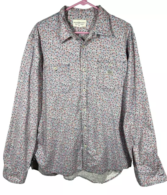 Denim & Supply Ralph Lauren Floral Button Down Mens Shirt Size XXL Long Sleeve