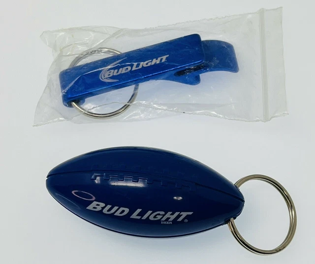 Bud Light Football Aluminum Keyring Key Fob Bottle Openers Keychain