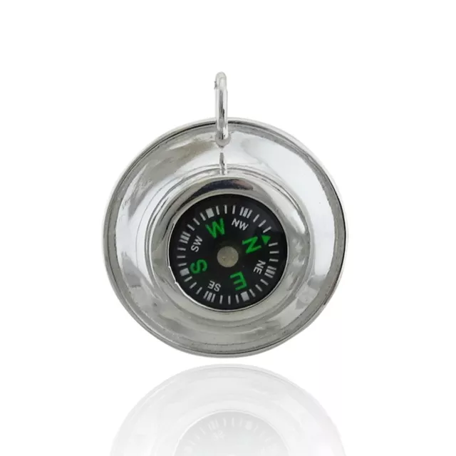 Real Working Compass Pendant - 925 Sterling Silver - Nautical Charm Graduation