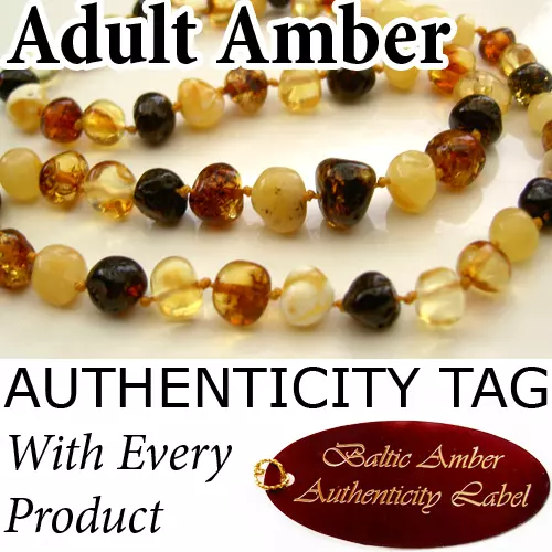 MULTICOLOUR Baltic Amber ADULT NECKLACE - AGbA® Certified - Natural Health