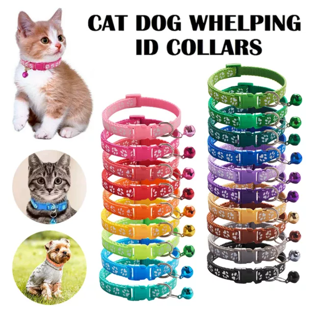 High quality adjustable Nylon Paw Print Collar for cats and dogs