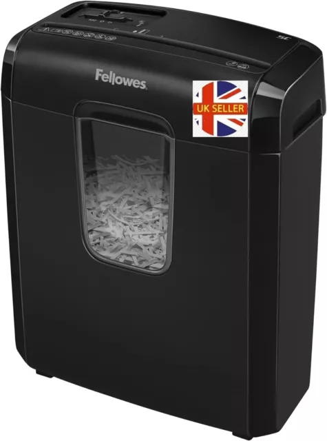 Fellowes 6C Paper Shredder 6 Sheet 11 Litre Cross Cut A4 for Home Office