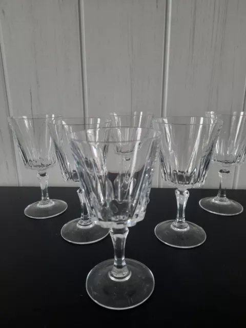 6 verres à vin blanc porto  en cristal d'Arques modèle Versailles