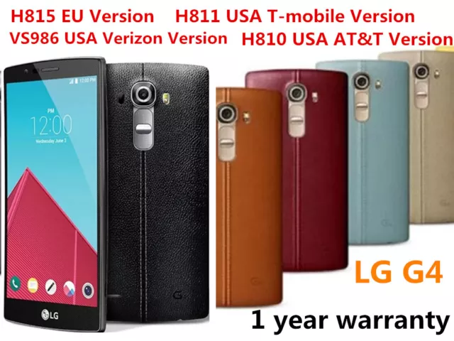 LG G4 VS986 H810 H815 32GB  16.0MP 4G LTE Unlocked Android Smartphone New Sealed