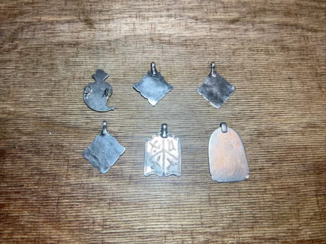 Lote de 6 colgantes de plata antigua islámica, amuletos de protección 2