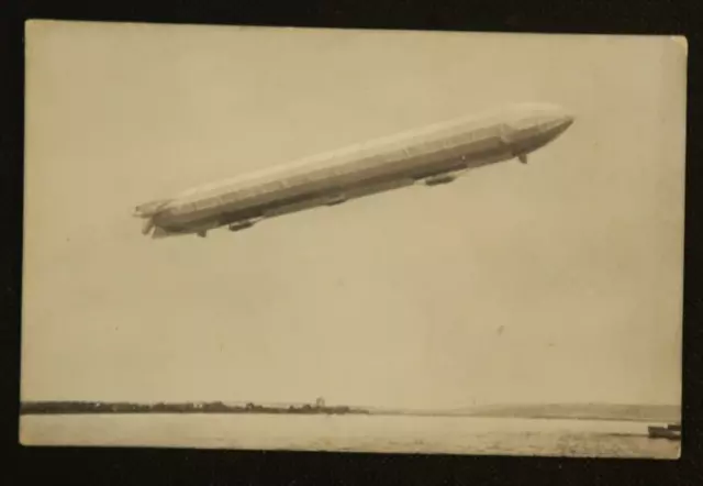 1908 Luge Ship in Full Speed Zeppelin Blimp Airship RPPC Postcard Dr. Trenkler