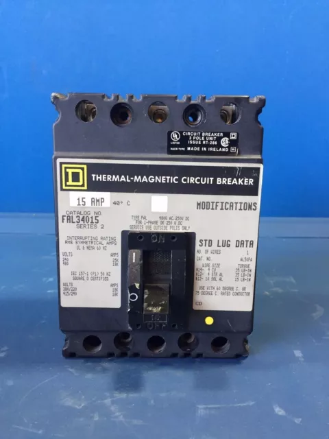 Square D Fal34015 15A 480V 3P Circuit Breaker