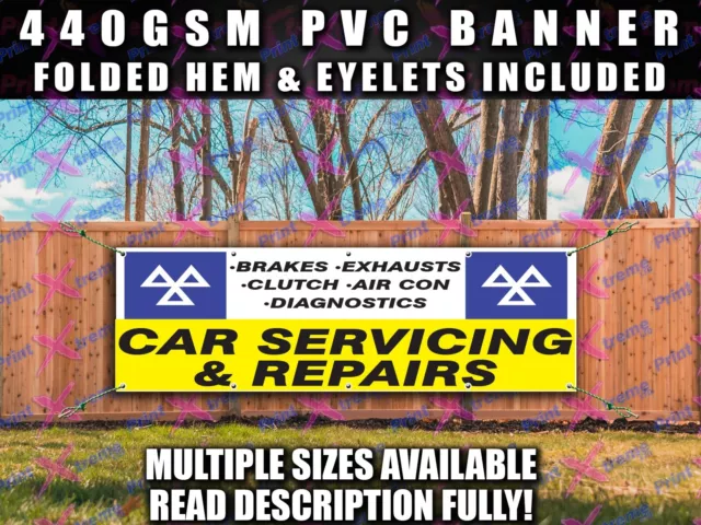 CAR SERVICING BANNER SIGN SIGNS Outdoor MOT Garage Mechanic workshop PVC Eyelets