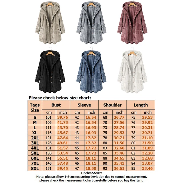 Womens Teddy Bear Fleece Hoodie Coat Winter Warm Fluffy Jacket Outwear Plus Size 2