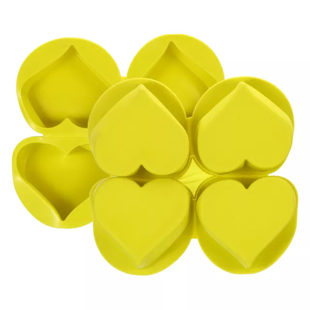 4 Fächer Silikon Seifenform 2Stk Herz Form Handgemachte Seife Formen Gelb