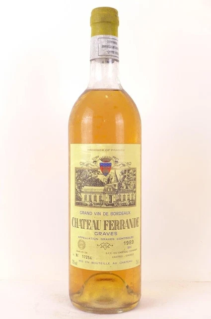 graves château ferrande blanc 1989 - bordeaux