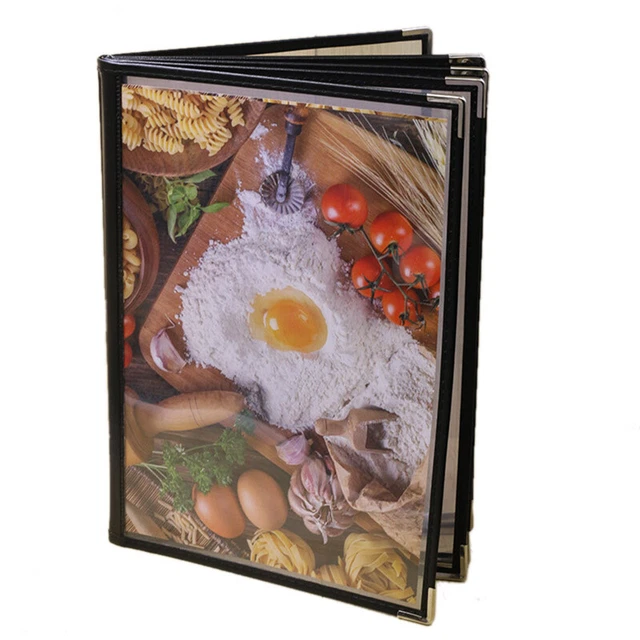 TRANSPARENT RESTAURANT MENU Covers for A4 Size Book Style Cafe Bar 6
