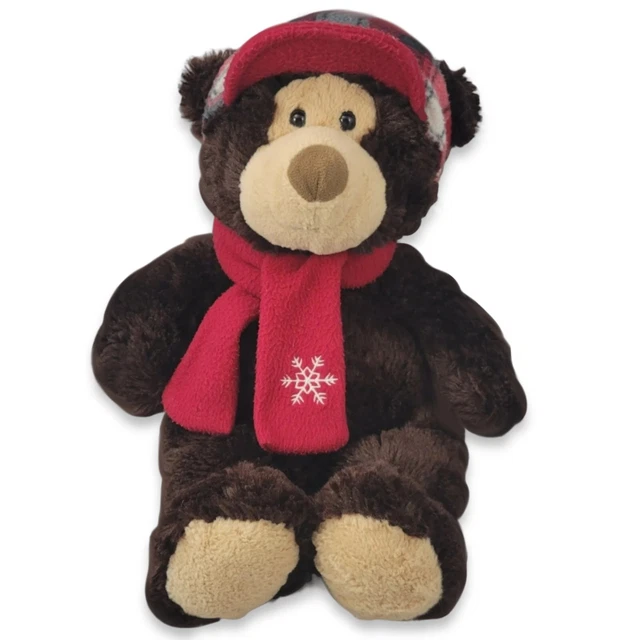 HUGFUN Teddy Bear STUFFED ANIMAL Cute Adorable 17" Tall Brown Winter Plush TOY