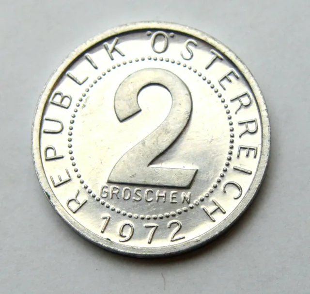 Austria 2 Groschen 1972 Old Coin Proof