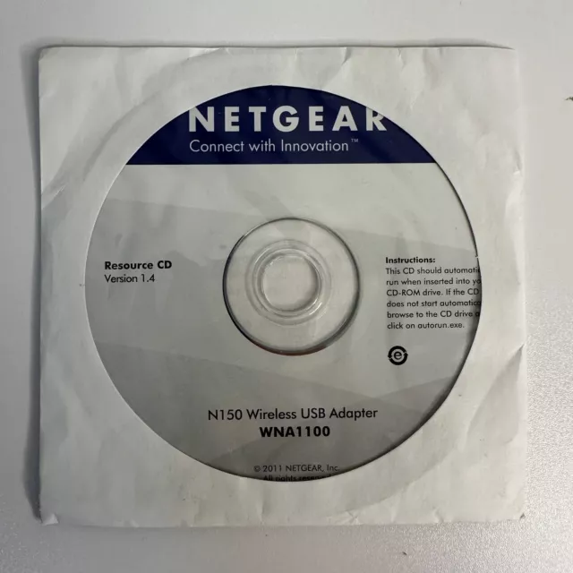 Netgear Resource CD Version 1.4 N 150 Wireless USB Adapter WNA 1100 2011