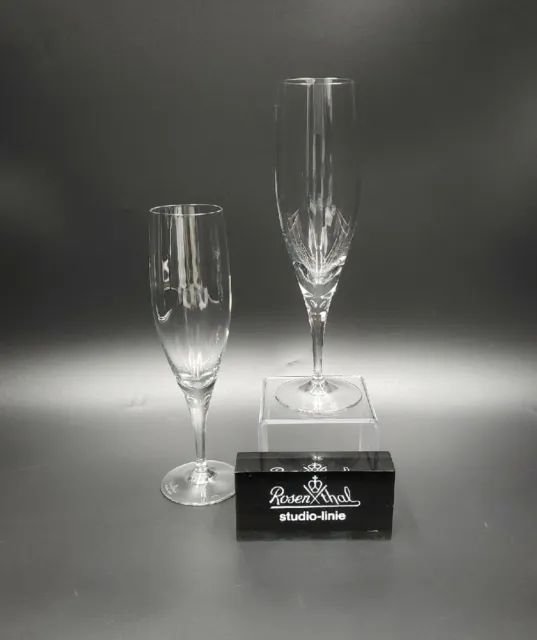 Rosenthal Crystal LOTUS CLEAR Set(s) 2 Champagne Flutes EXCELLENT