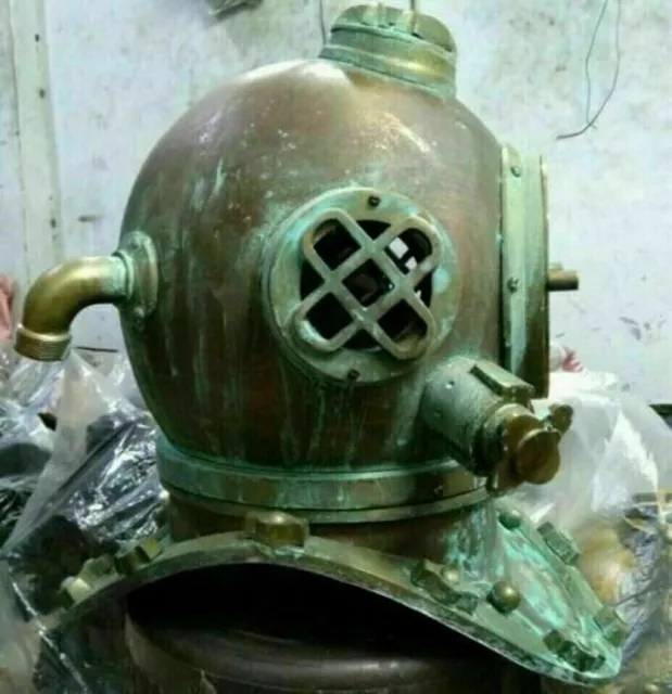 Scuba Diving Helmet Antique Morse Brass Item US Navy V Mark Deep Sea Divers