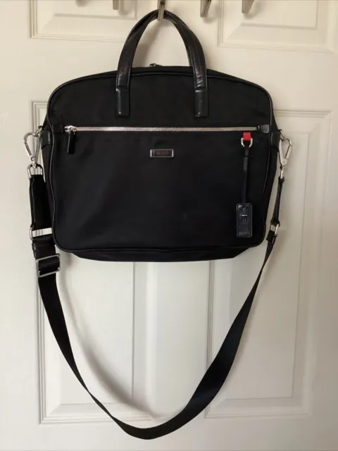 Tumi Ballistic Nylon w/ Leather Trim Travel Slim Briefcase Laptop Bag 14”