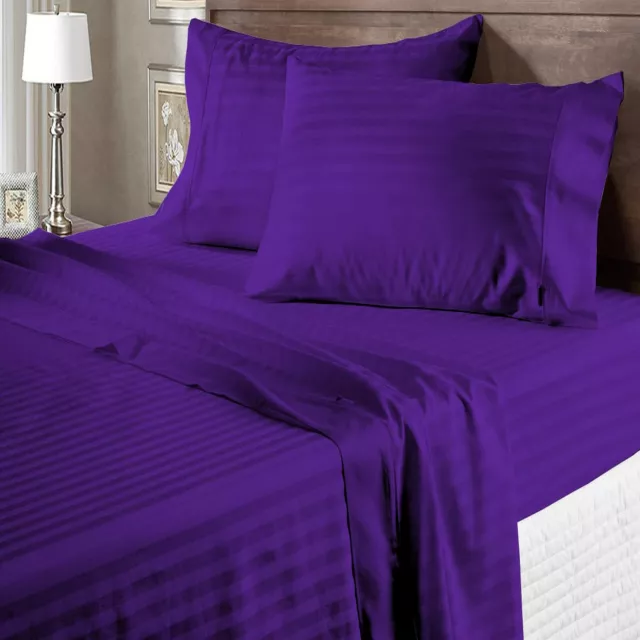 25"Super Deep Pocket 1000 Count 4 pc Sheet Set Egyptian Cotton All Size Purple