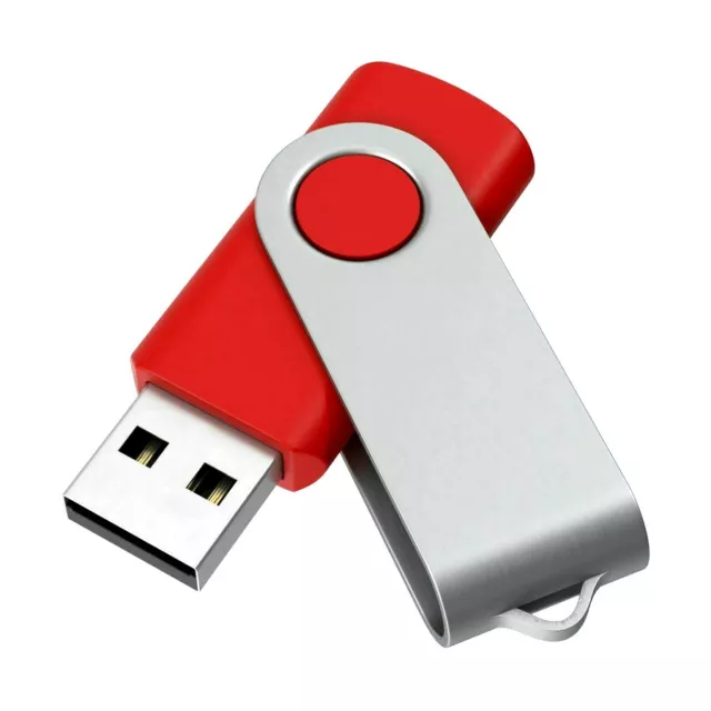 UNIREX Rojo USB Pegar Swivel Rojo 1GB Hasta 128GBY 4 Bügelfarben a Elegir