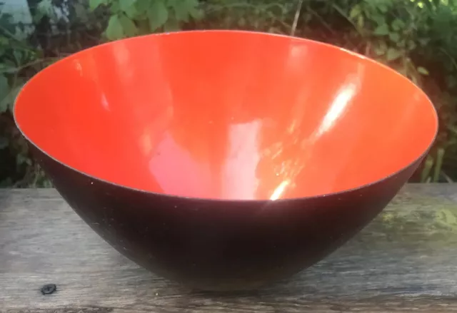 Vintage Original Krenit Herbert Krenchel Mid Century Modern Danish Enameled Bowl