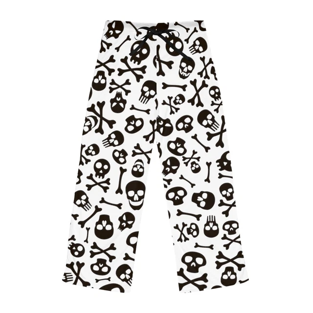 Skull & Bones Halloween Gothic Women's PJ's PJ Pants Pajamas Loungewear Bottoms