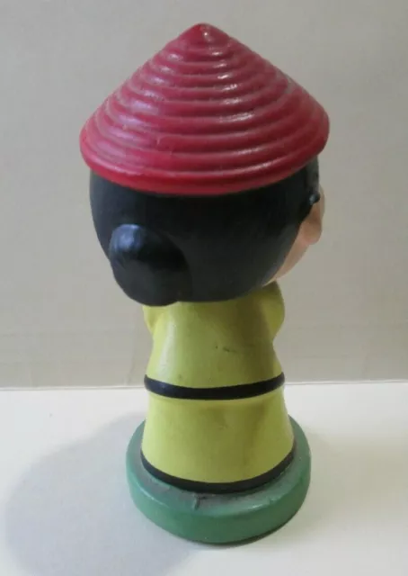 Vintage Asian Bobblehead Toy Bobble Head Nodder Kiss Me Red Hat Made In Japan 2