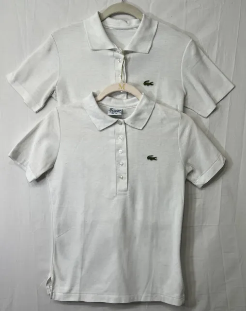 1970s Haymaker Lacoste White Women’s Polo Shirt Size Small USA Made Pair Lot 2