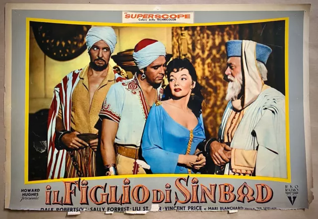 IL FIGLIO DI SINBAD -Lobby Card Fotobusta Originale film- Dale Robertson -1955