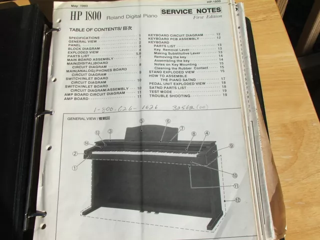 Roland Dealer Service Notes Schematics XP-10 XP-60 JV-90 JV-80 RD-500 KC-300 MA8 2