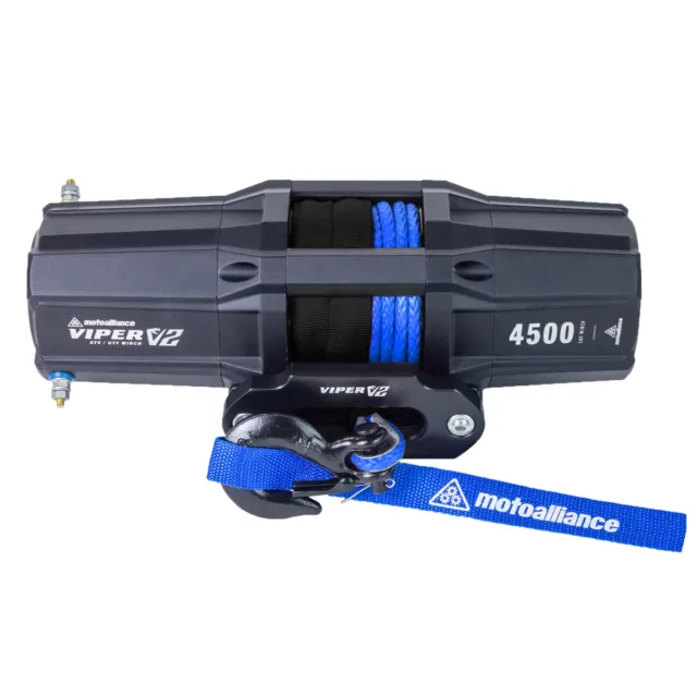 VIPER V2 4500lb ATV/UTV Winch Kit w/ 40 feet BLUE AmSteel-BLUE Synthetic Rope