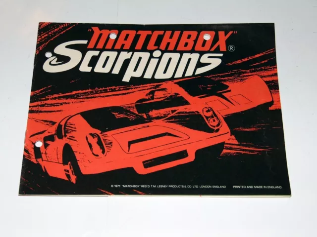 MATCHBOX Scorpions - 1971 - Vintage Rennbahn Anleitung Prospekt