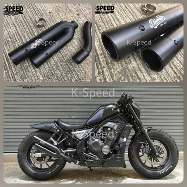 Doppio Scarico Nero Diablo Twin Shots SLIP ON HONDA REBEL 500 CMX 2017-2022
