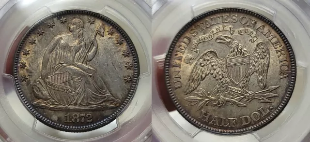 1872 P Seated Liberty Half Dollar 50c PCGS MS 62