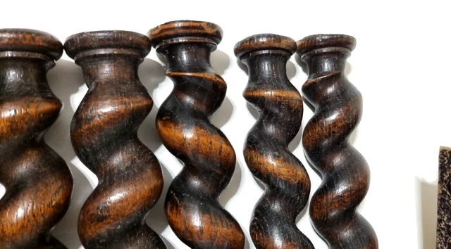7 Barley twist turned spindle Column Antique french oak architectural salvage 6