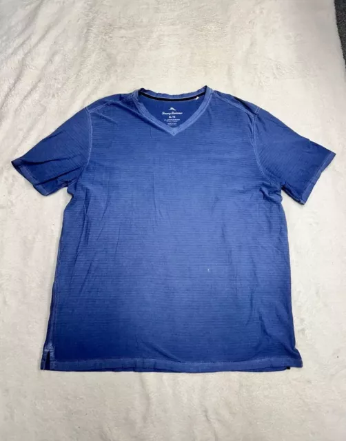 Tommy Bahama Men's V-Neck Short Sleeve Blue  T-Shirt Size XL