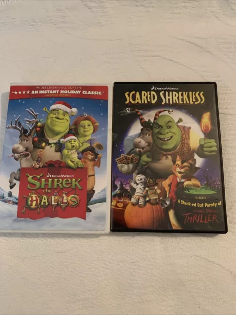 LOT OF 2: Shrek Movies DVD Collection Shrek the Halls & Scared ...